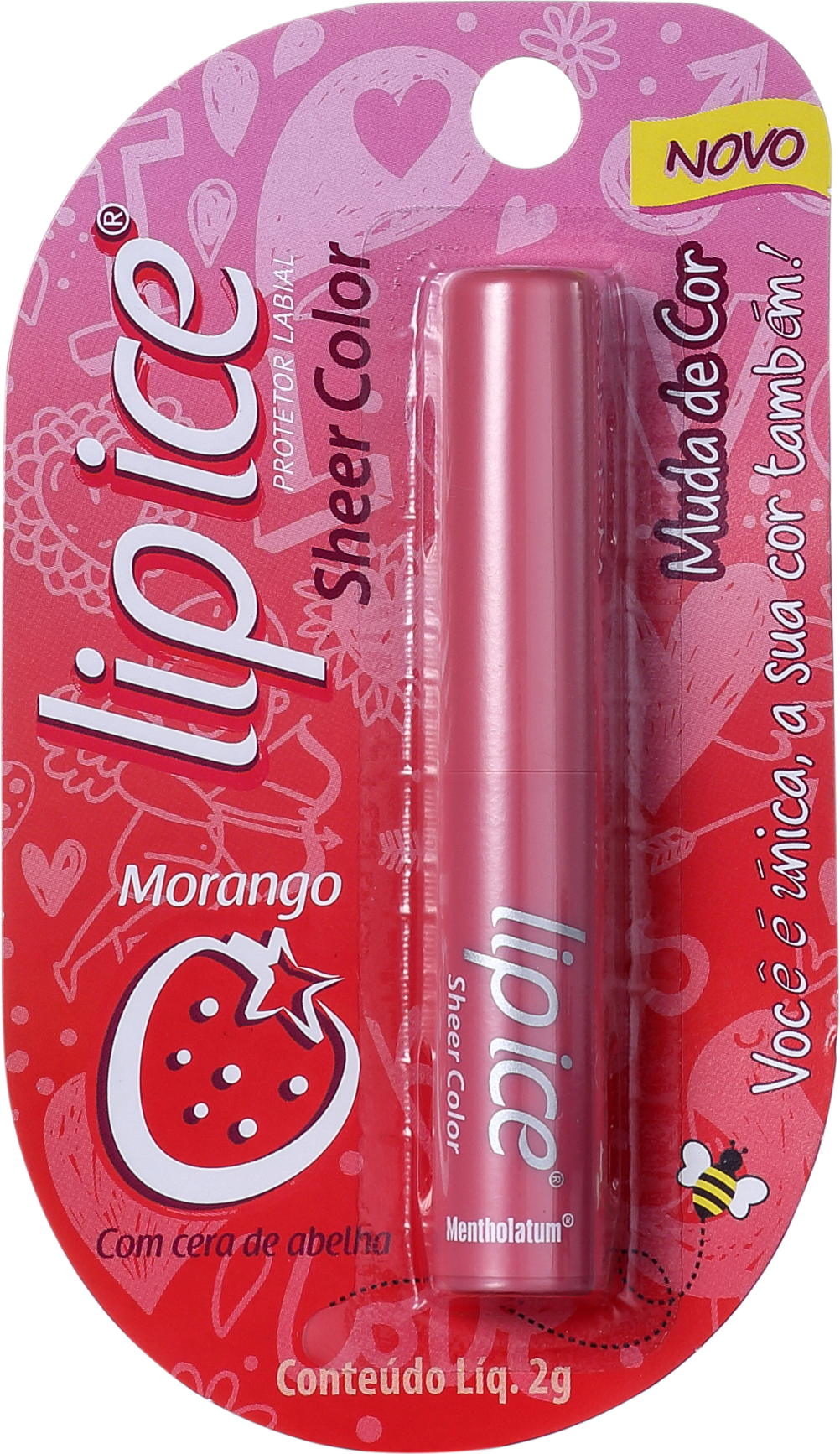 Lip Ice Sheer Color Morango - Hidratante Labial 2g