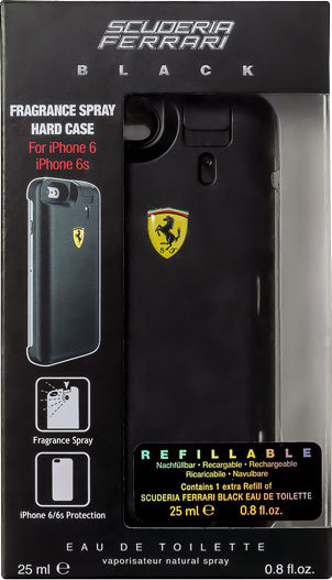 Conjunto Scuderia Ferrari Black Ferrari Masculino - Capa Para iPhone Eau de Toilette 25ml + Refil Eau de Toilette 25ml
