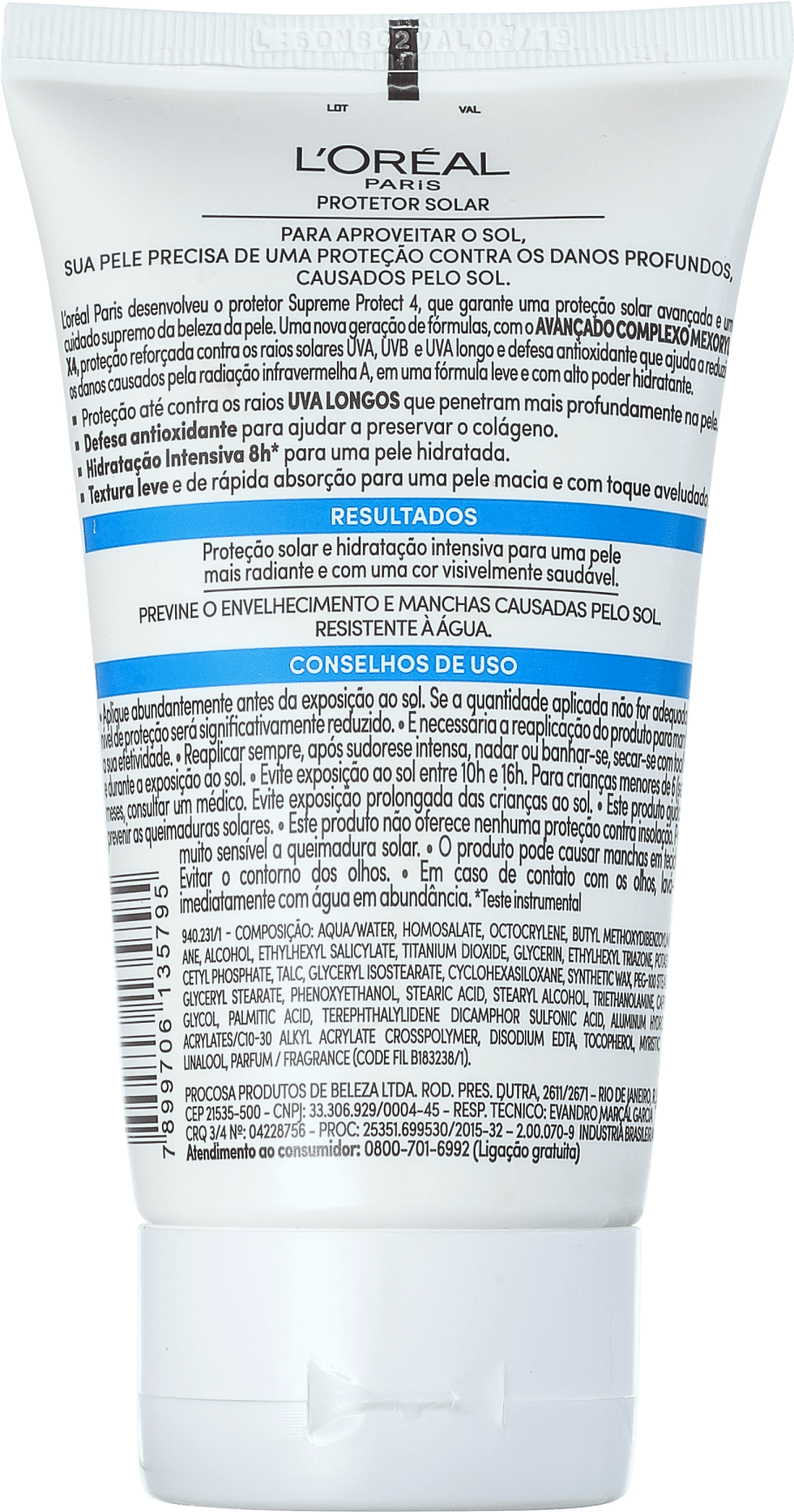 L'Oréal Paris Solar Expertise Supreme Protect 4 FPS 50 - Protetor Solar Facial 120ml