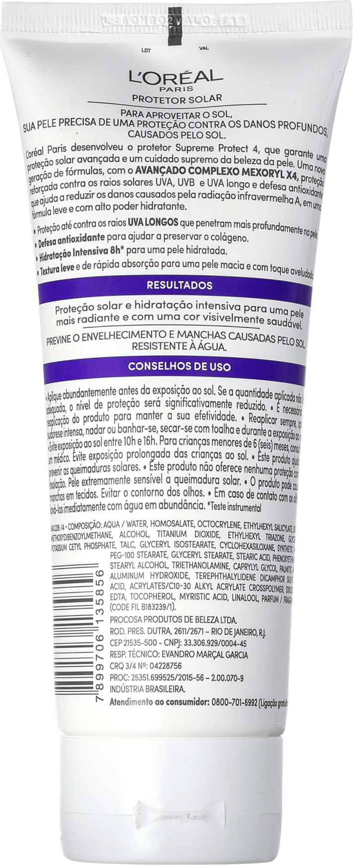 L'Oréal Paris Solar Expertise Supreme Protect 4 FPS 70 - Protetor Solar Facial 200ml