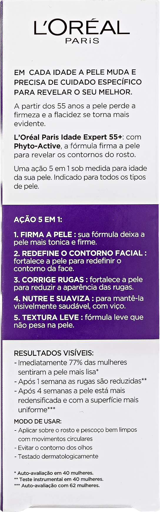 L'Oréal Paris Idade Expert 55+ Anos - Creme para Rugas e Anti-Idade 40ml