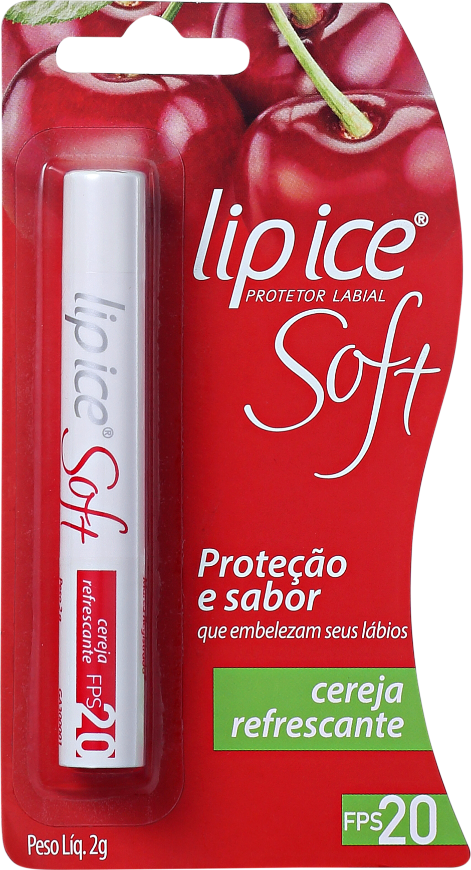 Lip Ice Soft Cereja Refrescante FPS 20 - Protetor Labial 2g