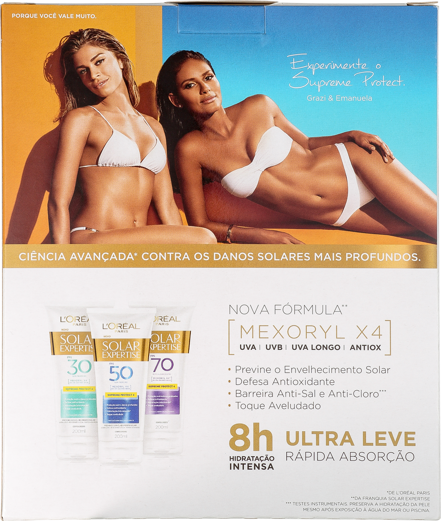 Kit L'Oréal Paris Solar Expertise FPS 50 e 60 - Protetor Solar Facial 50g + Corporal 200ml