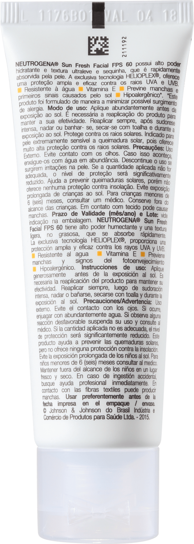Neutrogena Sun Fresh FPS 60 - Protetor Solar Facial 50ml
