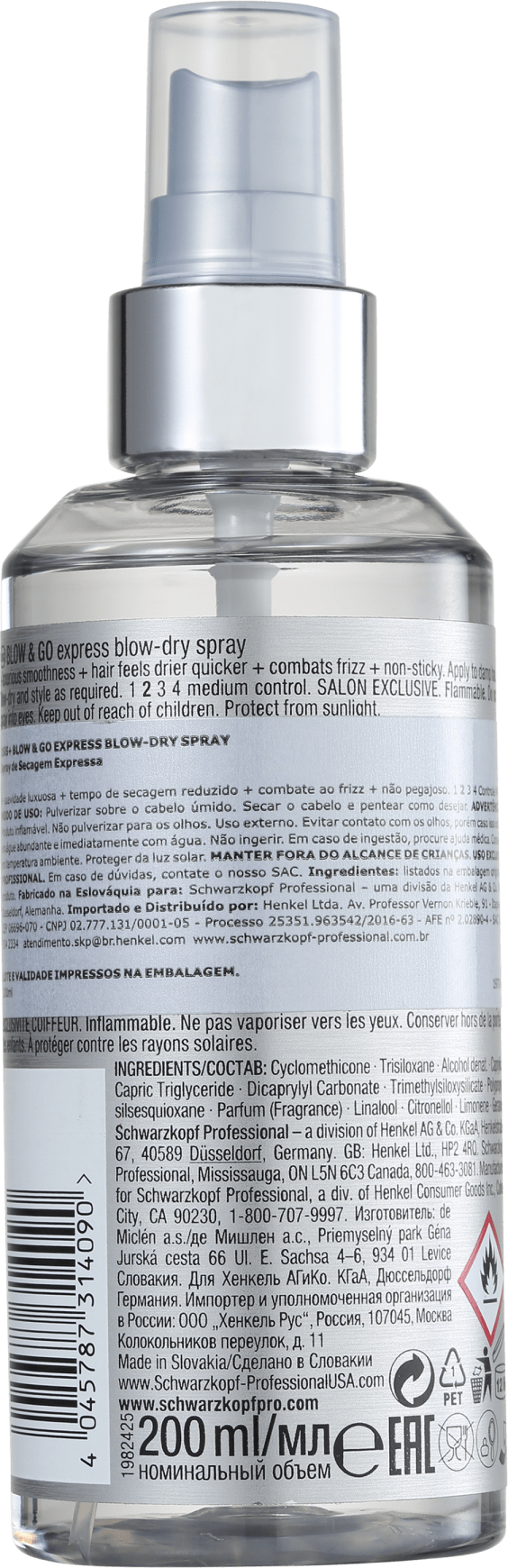 OSIS+ Schwarzkopf Blow & Go Express Blow-Dry Spray – Acelerador de Secagem 200ml