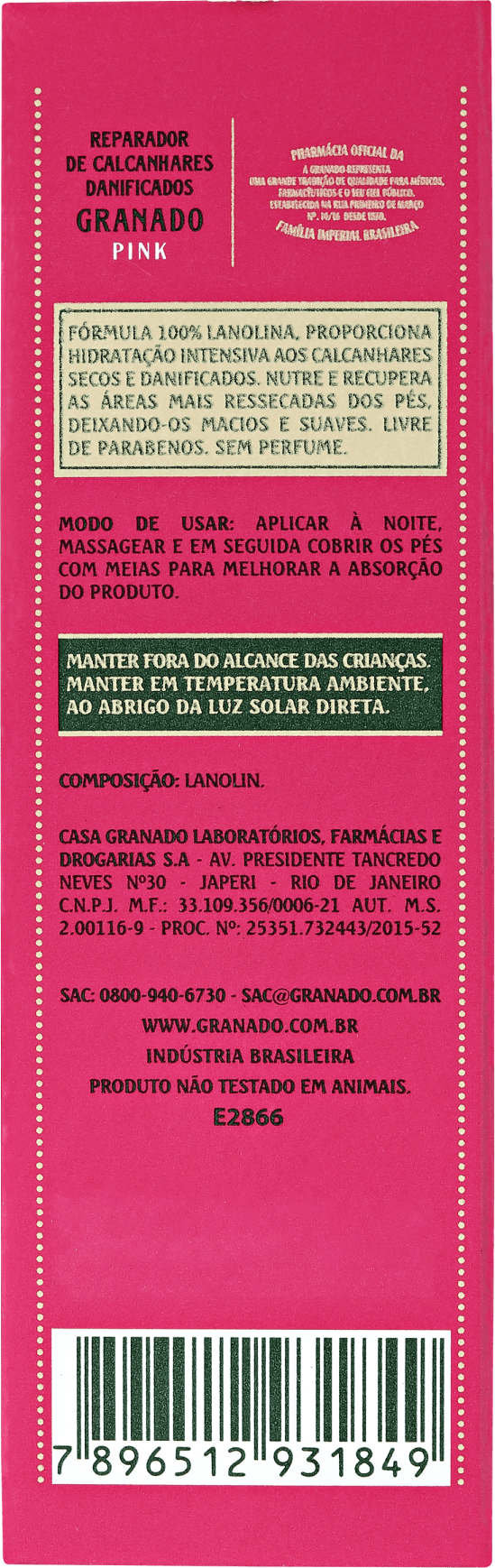 Granado Pink Reparador de Calcanhares Danificados - Creme para os Pés 20g