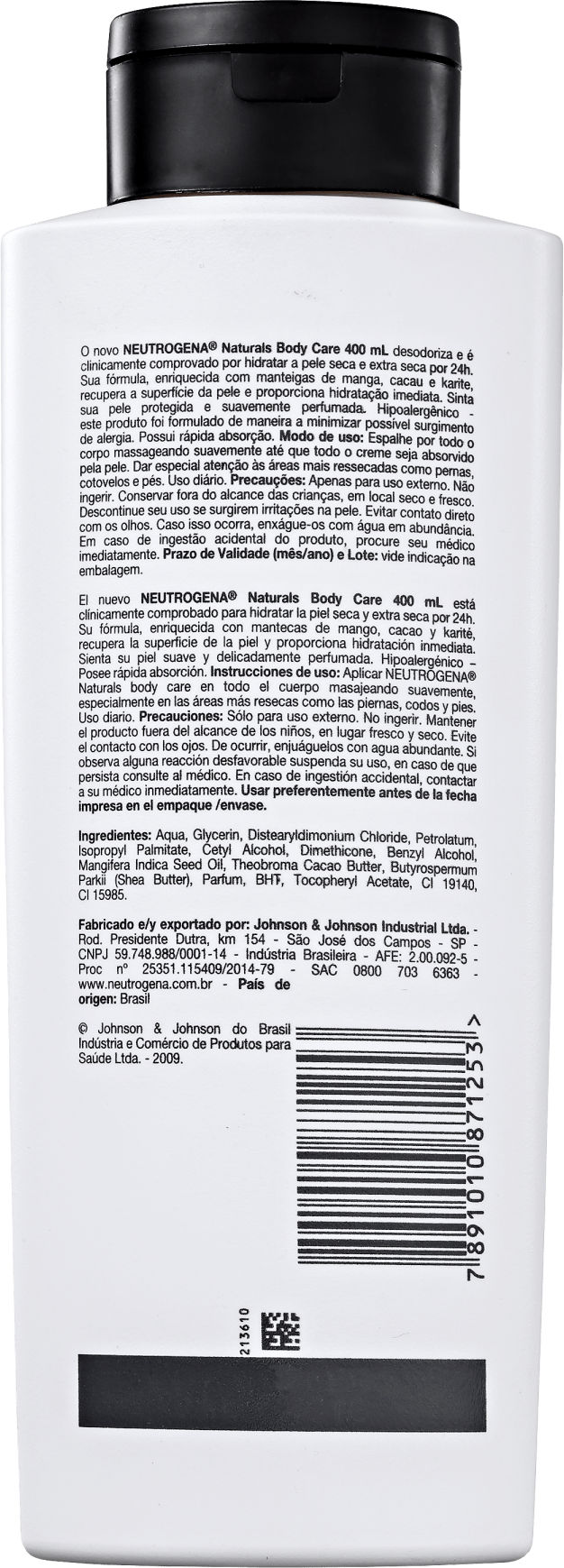 Neutrogena Body Care Naturals - Creme Hidratante Corporal 400ml