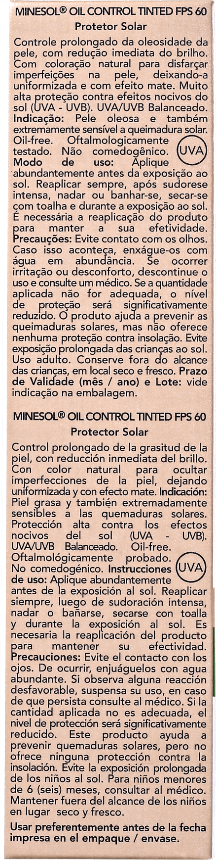 RoC Minesol Oil Control Tinted FPS 60 - Protetor Solar com Cor 50g