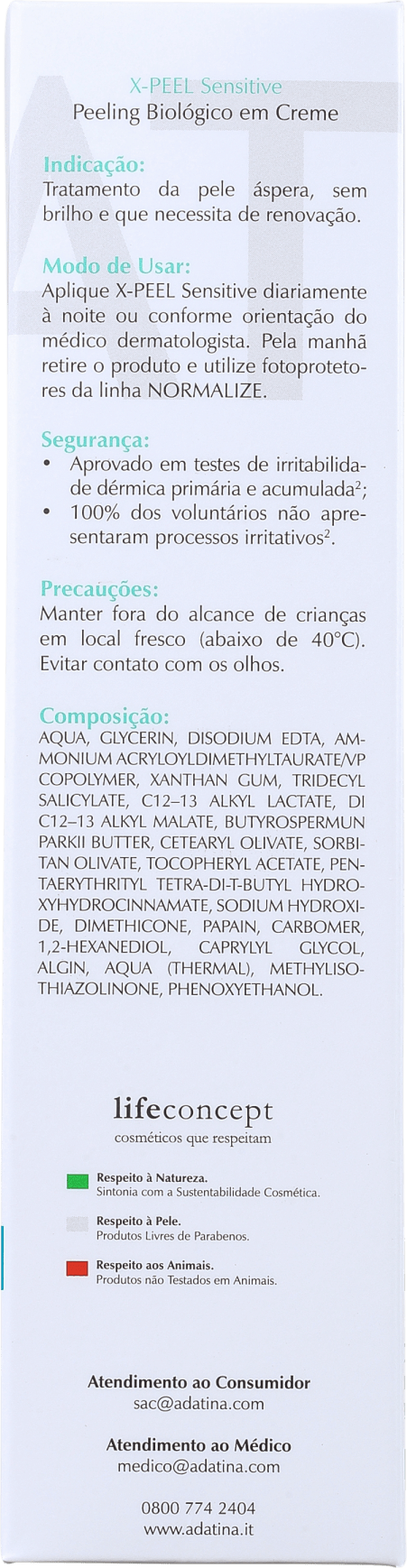 Ada Tina X-Peel Sensitive - Creme para Rugas e Anti-Idade 30ml