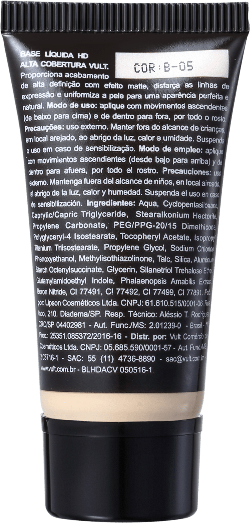 Vult HD Alta Cobertura B-05 - Base Líquida 26ml