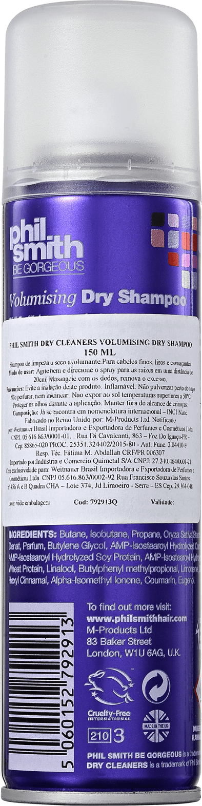 Phil Smith Dry Cleaners Volumising Dry Shampoo - Shampoo a Seco 150ml