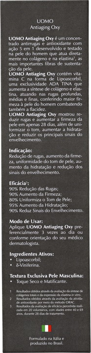 Ada Tina Uomo Antiaging Oxy - Creme para Rugas e Anti-Idade 30ml
