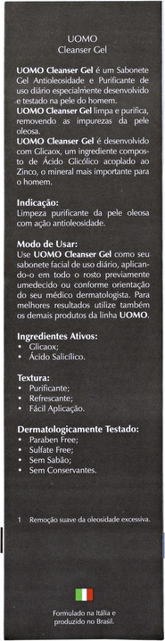 Ada Tina Uomo Cleanser - Gel de Limpeza Facial 100g
