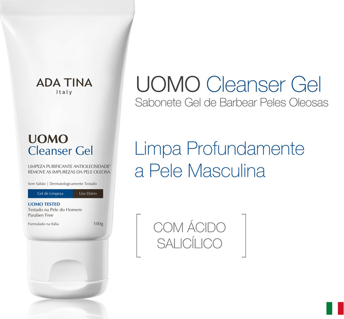 Ada Tina Uomo Cleanser - Gel de Limpeza Facial 100g