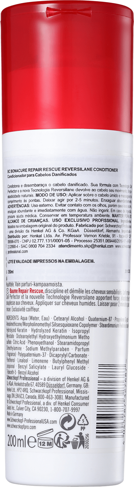 Schwarzkopf Professional BC Bonacure Repair Rescue Reversilane - Condicionador 200ml