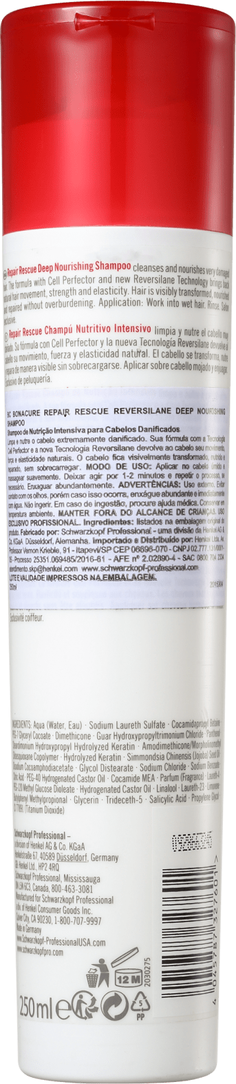 Schwarzkopf Professional BC Bonacure Repair Rescue Reversilane Deep Nourishing - Shampoo 250ml