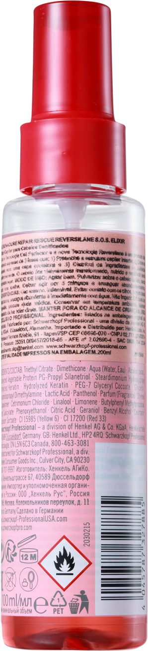 Schwarzkopf Professional BC Bonacure Repair Rescue Reversilane S.O.S Elixir - Tratamento 100ml