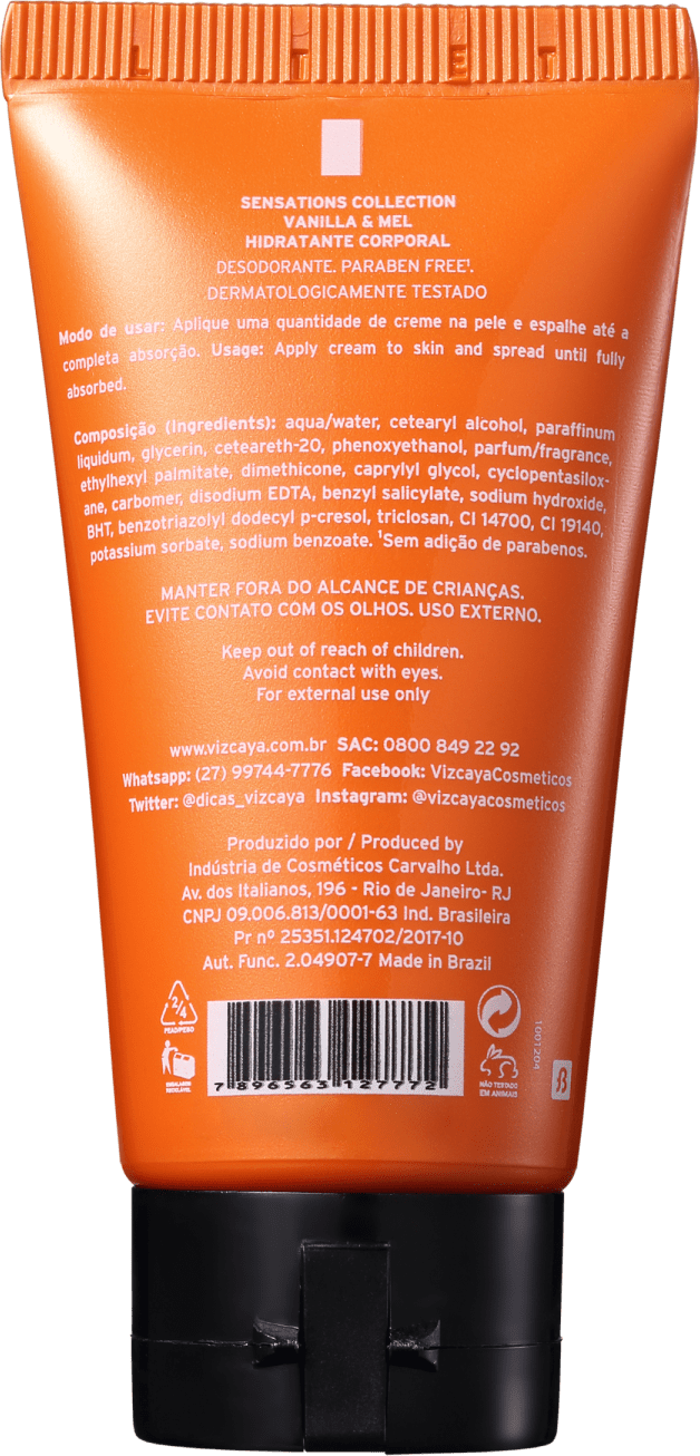 Vizcaya Sensations Vanilla & Mel - Creme Hidratante Corporal 50ml