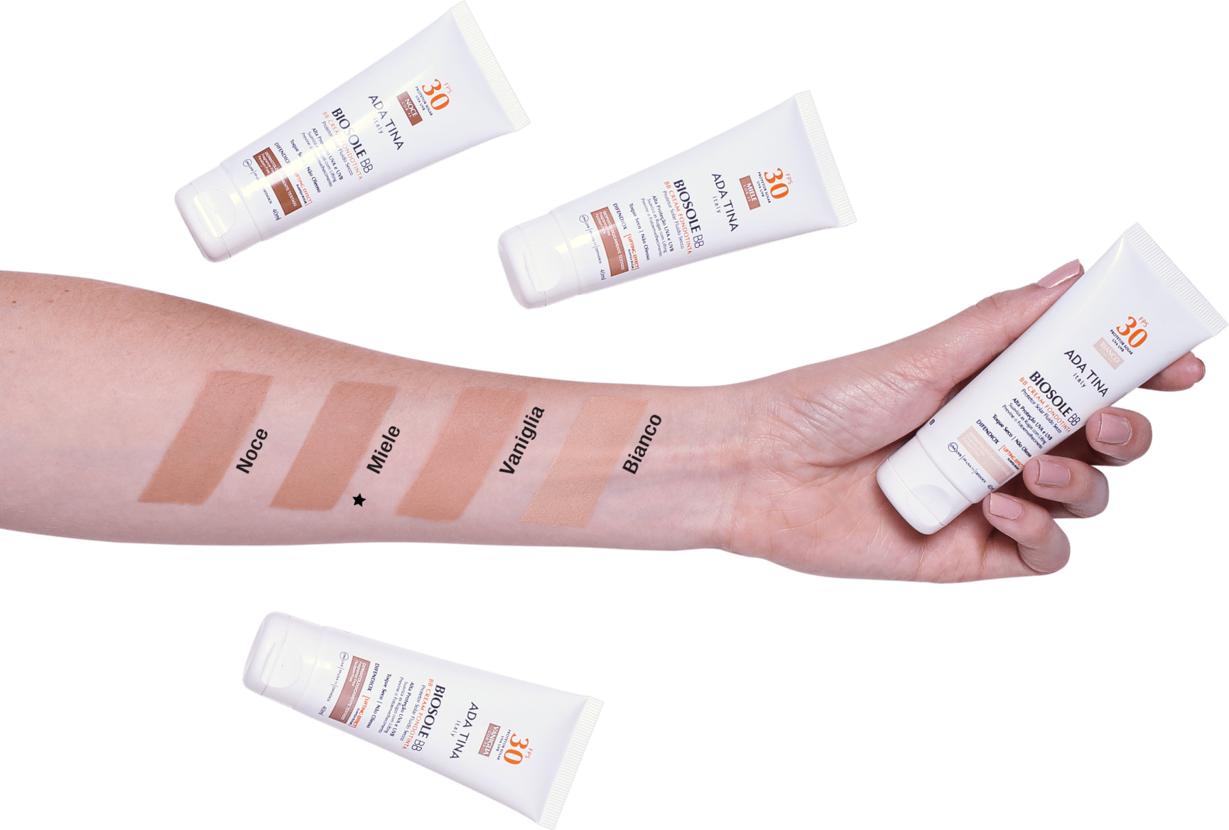 Ada Tina Biosole BB Cream FPS30 Miele - Protetor Facial com Cor 40ml