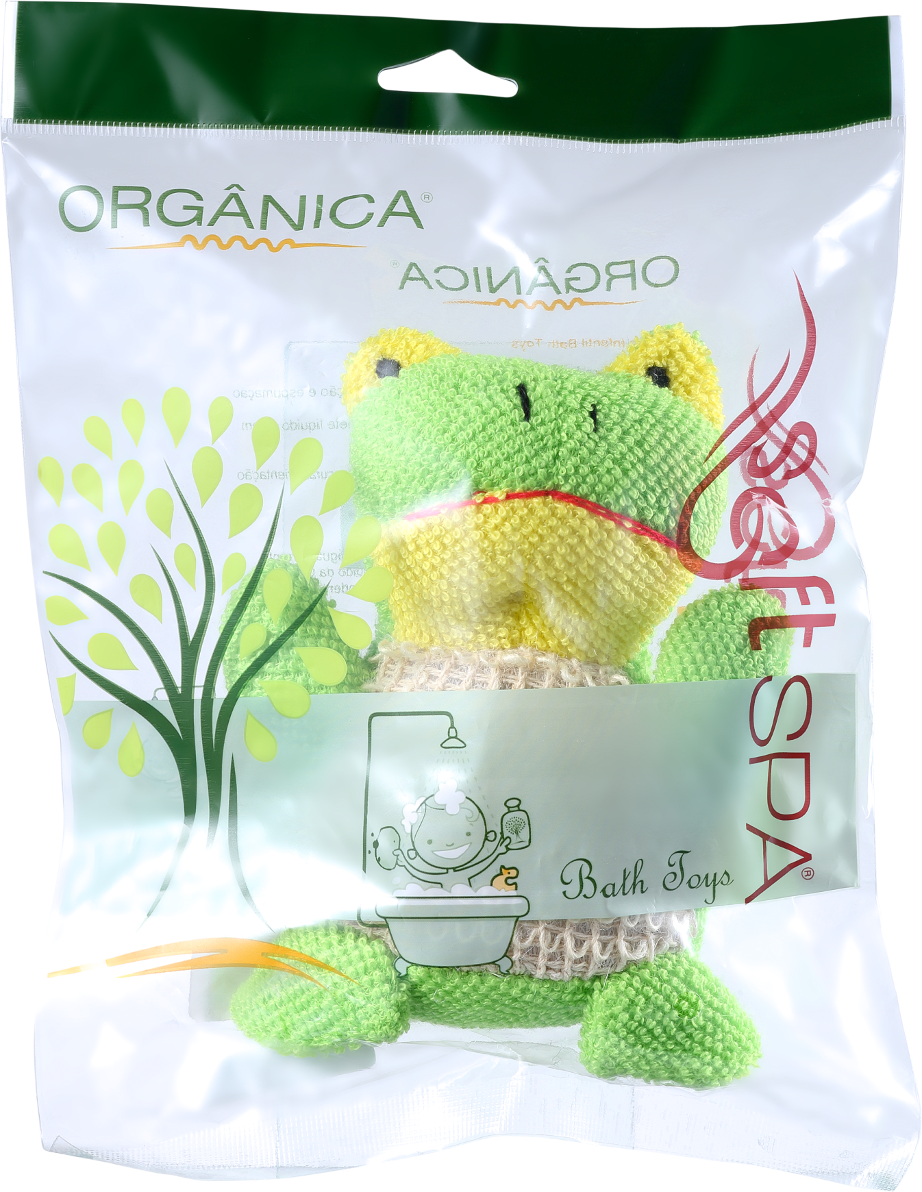 Orgânica Bath Toy Sapinho Verde - Esponja de Banho