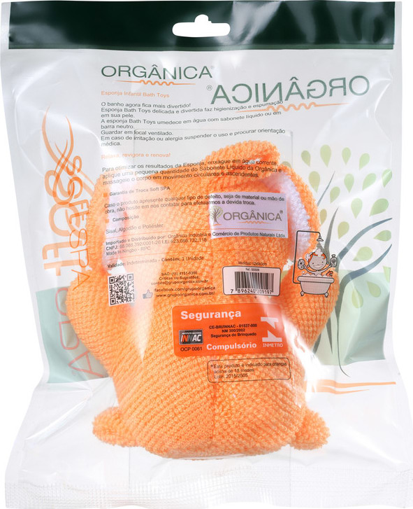Orgânica Bath Toy Cachorrinho Laranja - Esponja de Banho