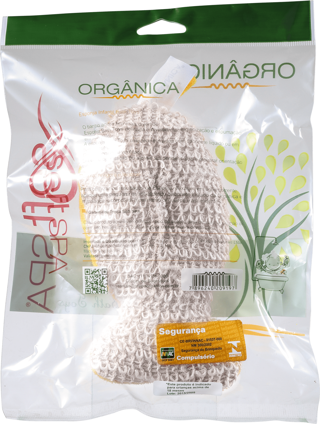 Orgânica Bath Toy Peixinho Amarelo - Esponja de Banho