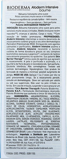 Bioderma Atoderm Intensive Baume - Creme Hidratante Corporal 75ml