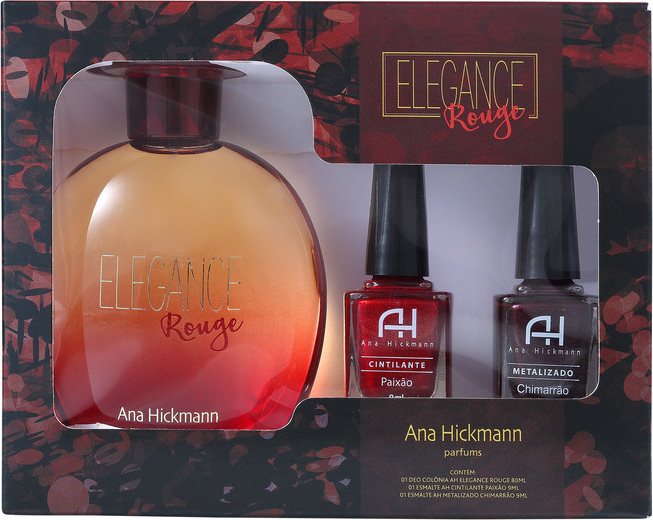 Conjunto Elegance Rouge Ana Hickmann Feminino - Deo Colônia 80ml + Esmalte 9ml 2un