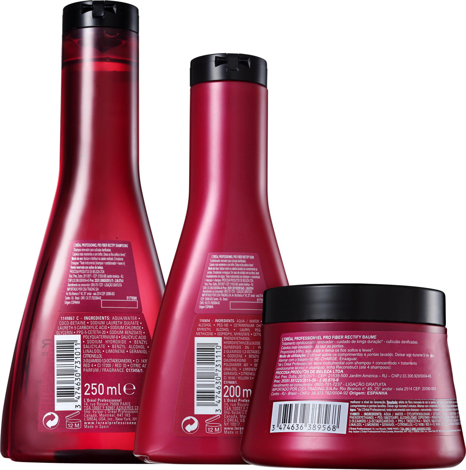 Kit L'Oréal Professionnel Pro Fiber Rectify Tratamento (3 produtos)