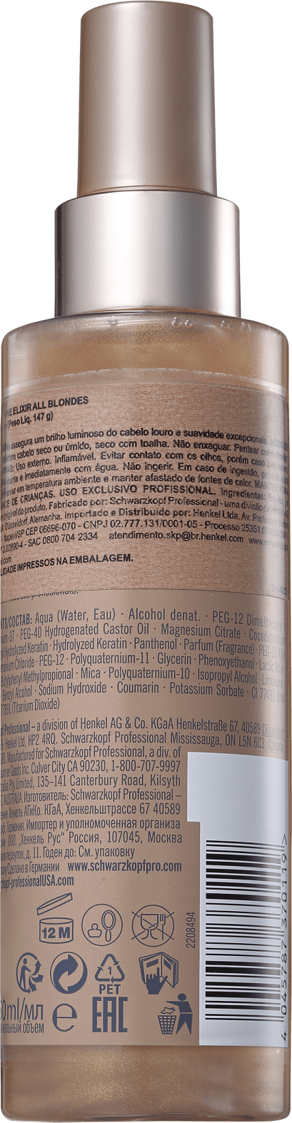 Schwarzkopf Professional Blondme Shine Elixir - Sérum 150ml