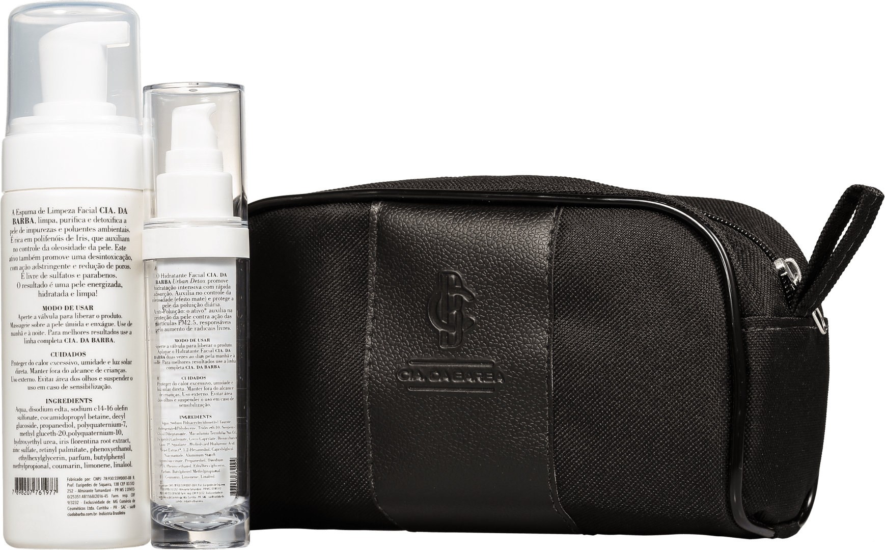 Kit Cia da Barba The White Collection (2 Produtos + Nécessaire)