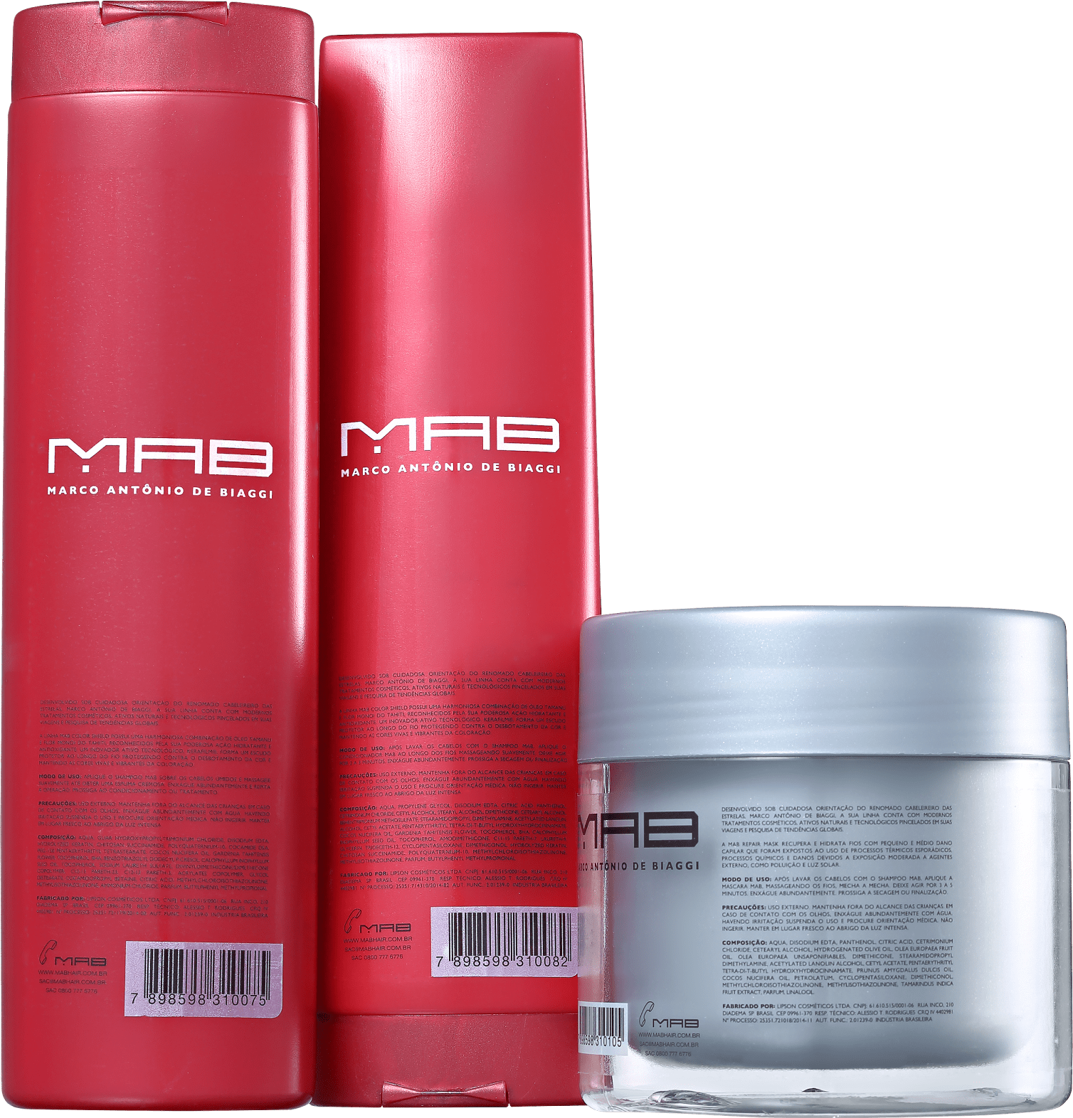 Kit MAB Marco Antônio de Biaggi Color Shield Cor e Reparação (3 Produtos)