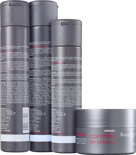 Acquaflora Controle Do Volume Máscara Kit (4 Produtos)