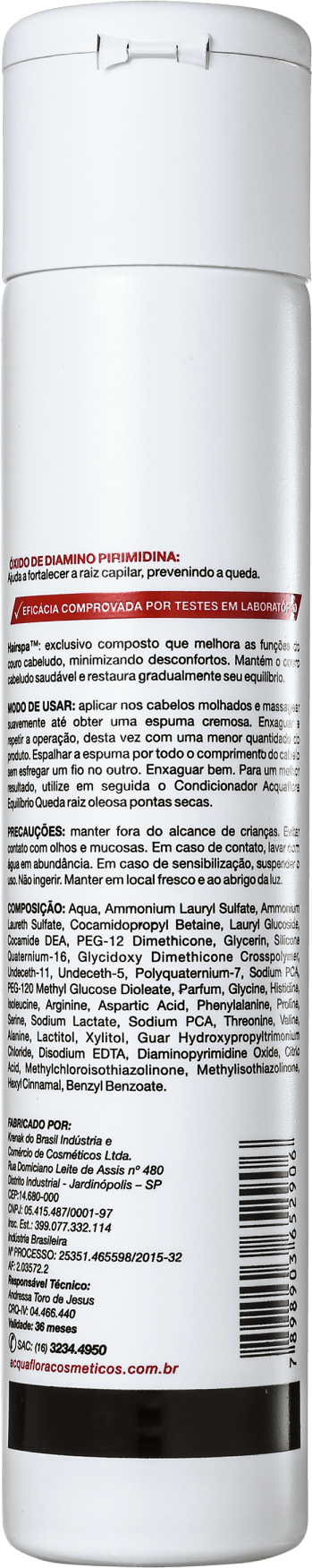 Acquaflora Equilíbrio Queda Raiz Oleosa Pontas Secas - Shampoo 300ml