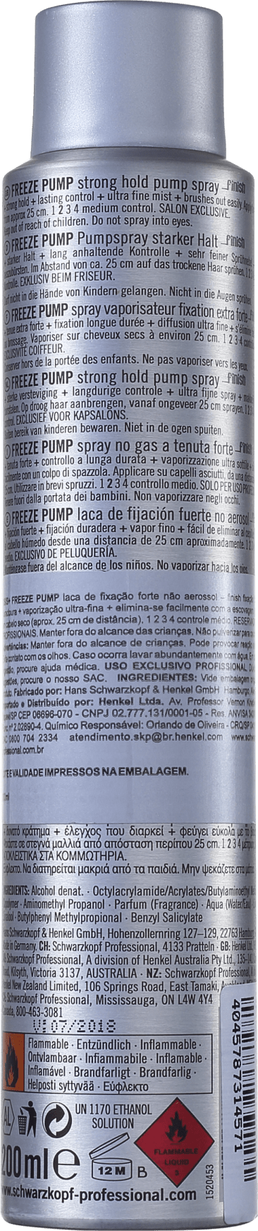 Schwarzkopf OSIS+ Freeze Pump - Spray Fixador 200ml