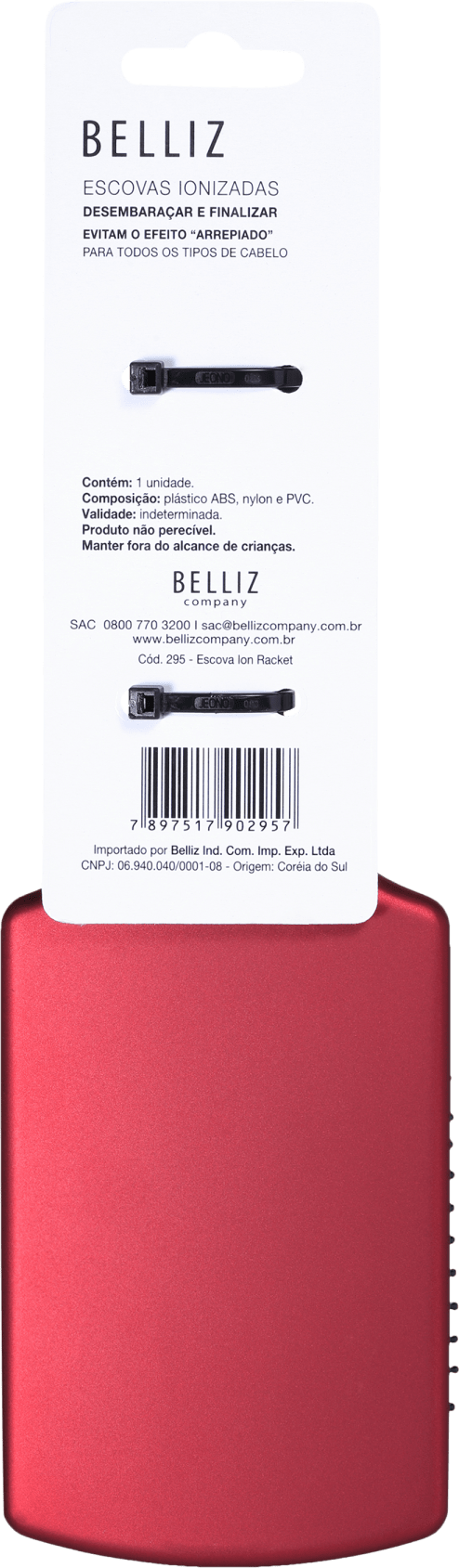 Belliz Ion Escova Raquete - Escova de Cabelo