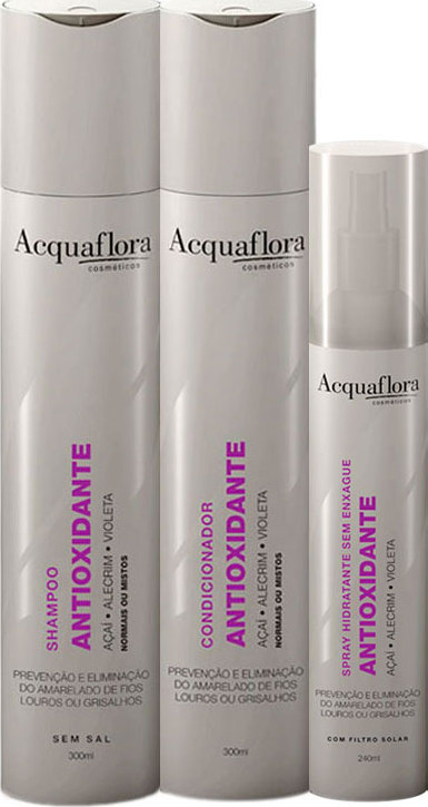 Acquaflora Antioxidante Normais ou Mistos Leave-In Kit (3 Produtos)