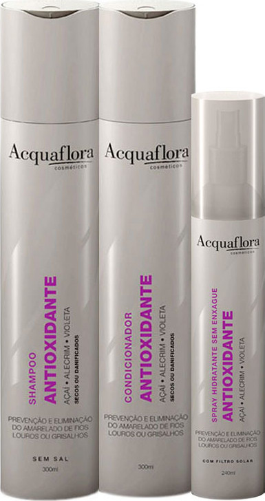 Acquaflora Antioxidante Secos ou Danificados Leave-In Kit (3 Produtos)
