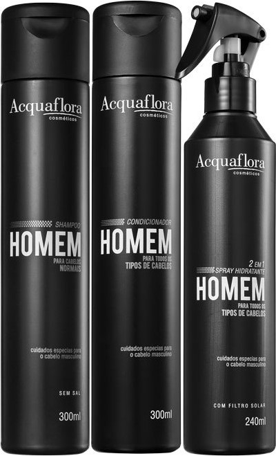 Acquaflora Homem Normais Leave-In Kit (3 Produtos)