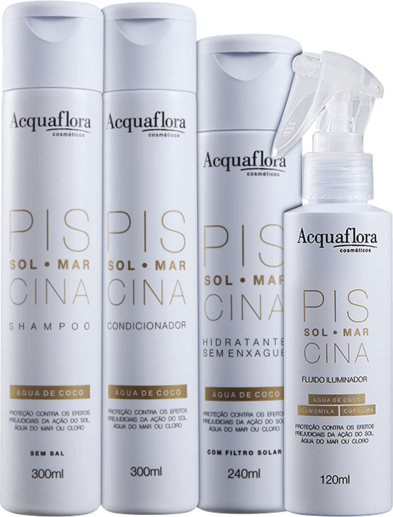 Acquaflora Sol Mar Piscina Leave-In Kit Iluminador (4 Produtos)
