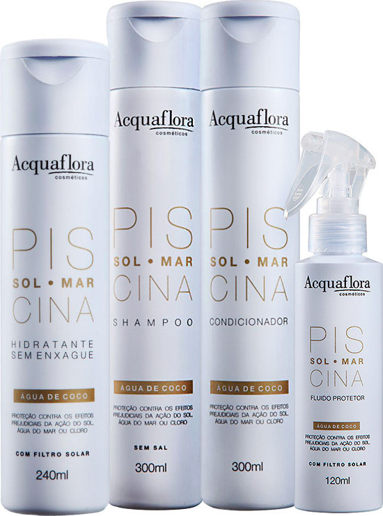 Acquaflora Sol Mar Piscina Protetor Hidratante Kit (4 Produtos)