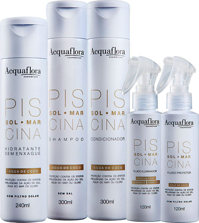Acquaflora Sol Mar Piscina Protetor Iluminador Hidratante Kit (5 Produtos)