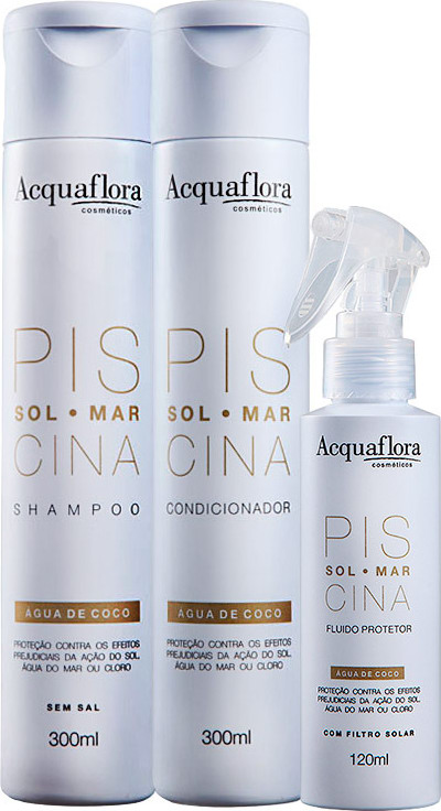 Acquaflora Sol Mar Piscina Protetor Kit (3 Produtos)
