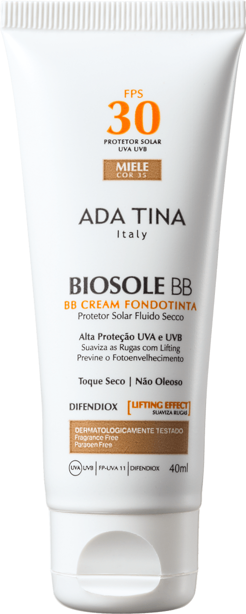 Ada Tina Biosole BB Cream FPS30 Miele - Protetor Facial com Cor 40ml