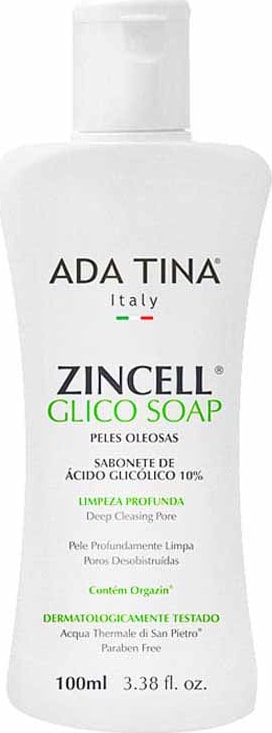 Ada Tina Zincell Glico Soap - Sabonete Líquido Facial 100ml
