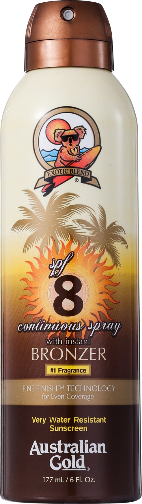 Australian Gold Continuous Spray Sunscreen With Instant Bronzer Spf 8 - Protetor Solar 177ml