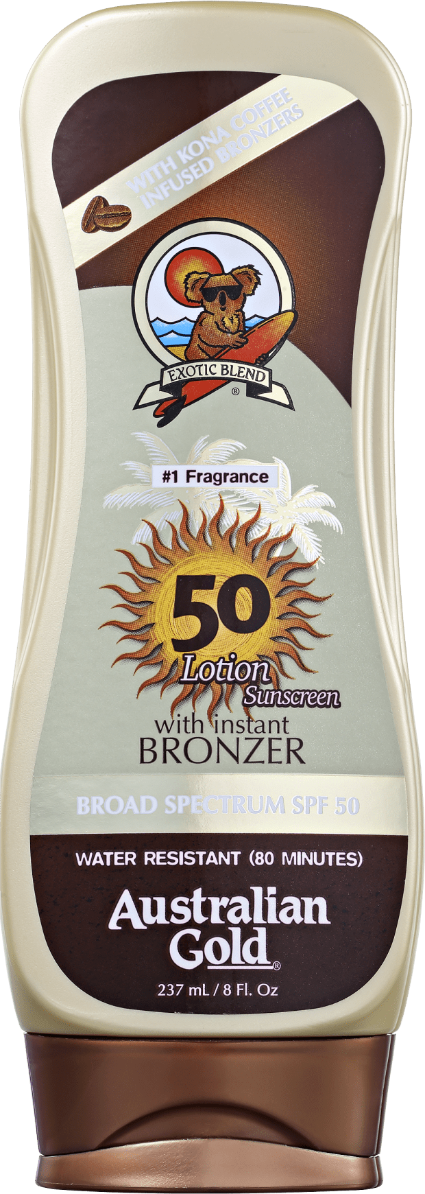 Australian Gold Lotion Sunscreen Kona Coffee FPS 50 - Protetor Solar em Loção 237ml