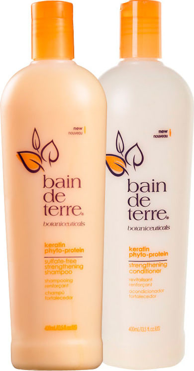Bain de Terre Keratin Phyto-Protein Sulfate-Free Strengthening Duo Kit (2 Produtos)