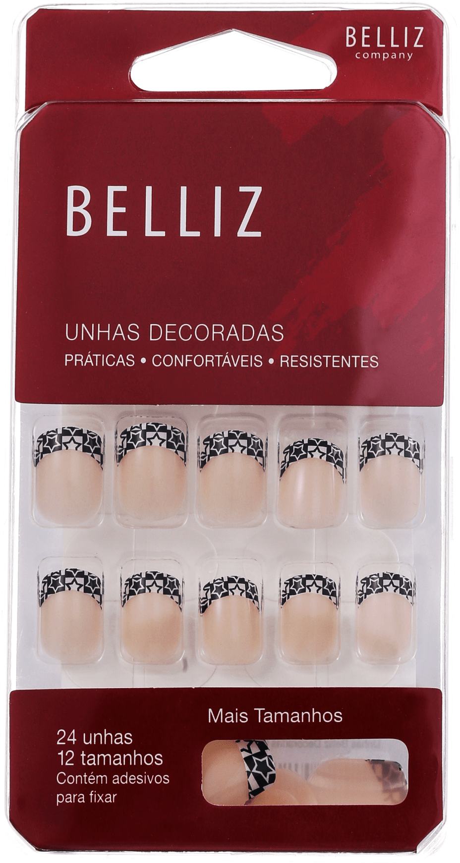 Belliz Decoradas 04 - Unhas Postiças (24 unidades)