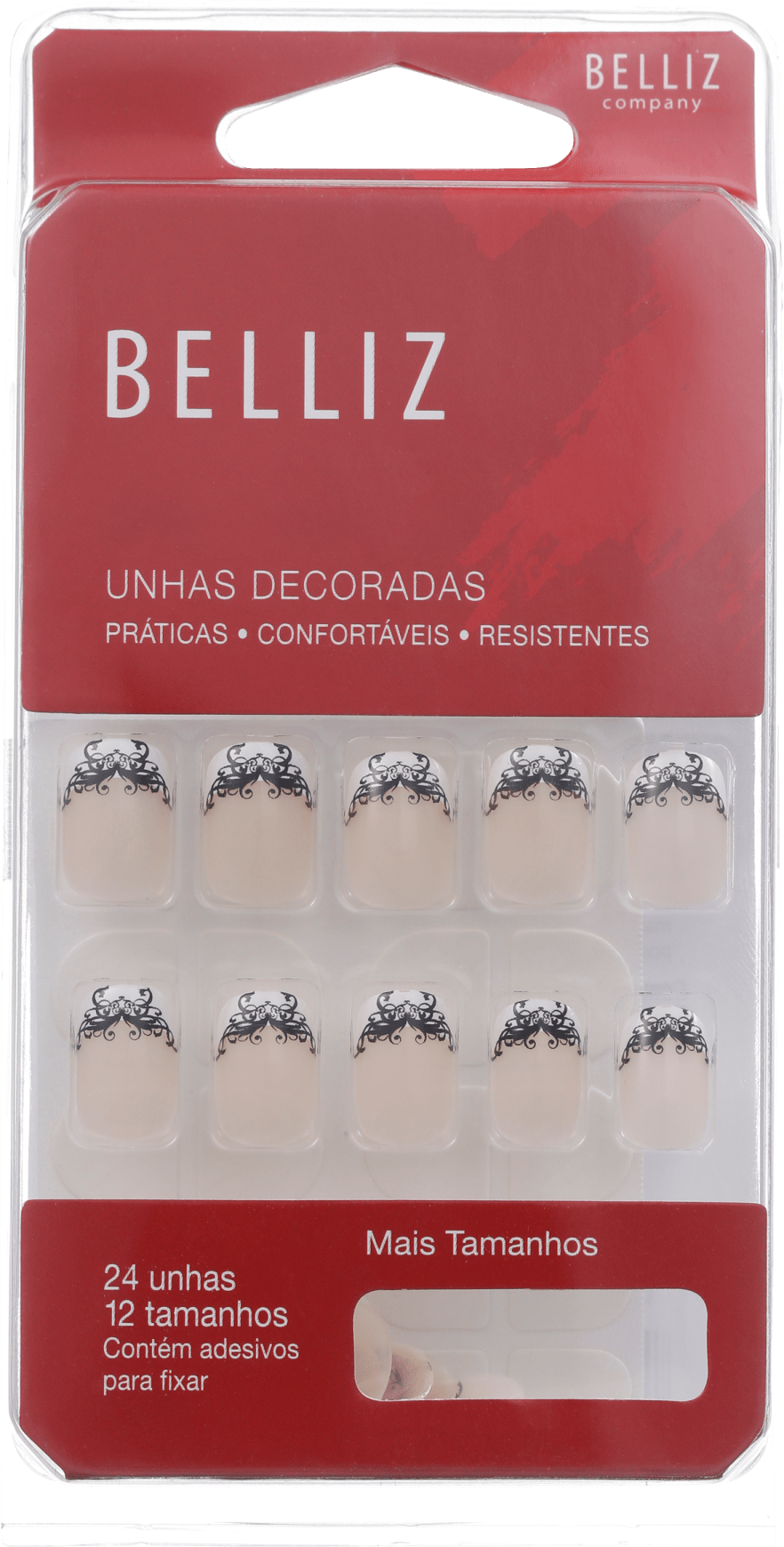 Belliz Decoradas 05 - Unhas Postiças (24 unidades)